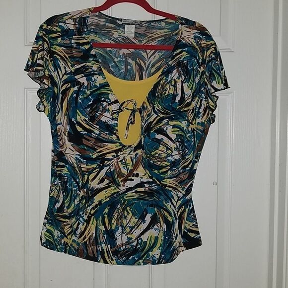 Stephen and Casey abstract print top Sz PXL - Picture 1 of 5